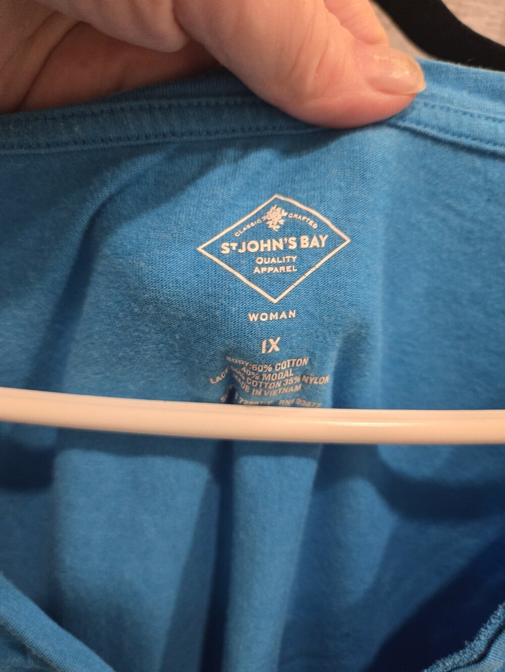 Blue Crewneck Short Sleeve St Johns Bay - Picture 2 of 3